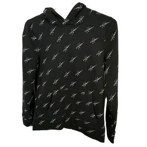 High End Hollister CA Black & White Retro Pattern Women’s XS Hoodie SURF